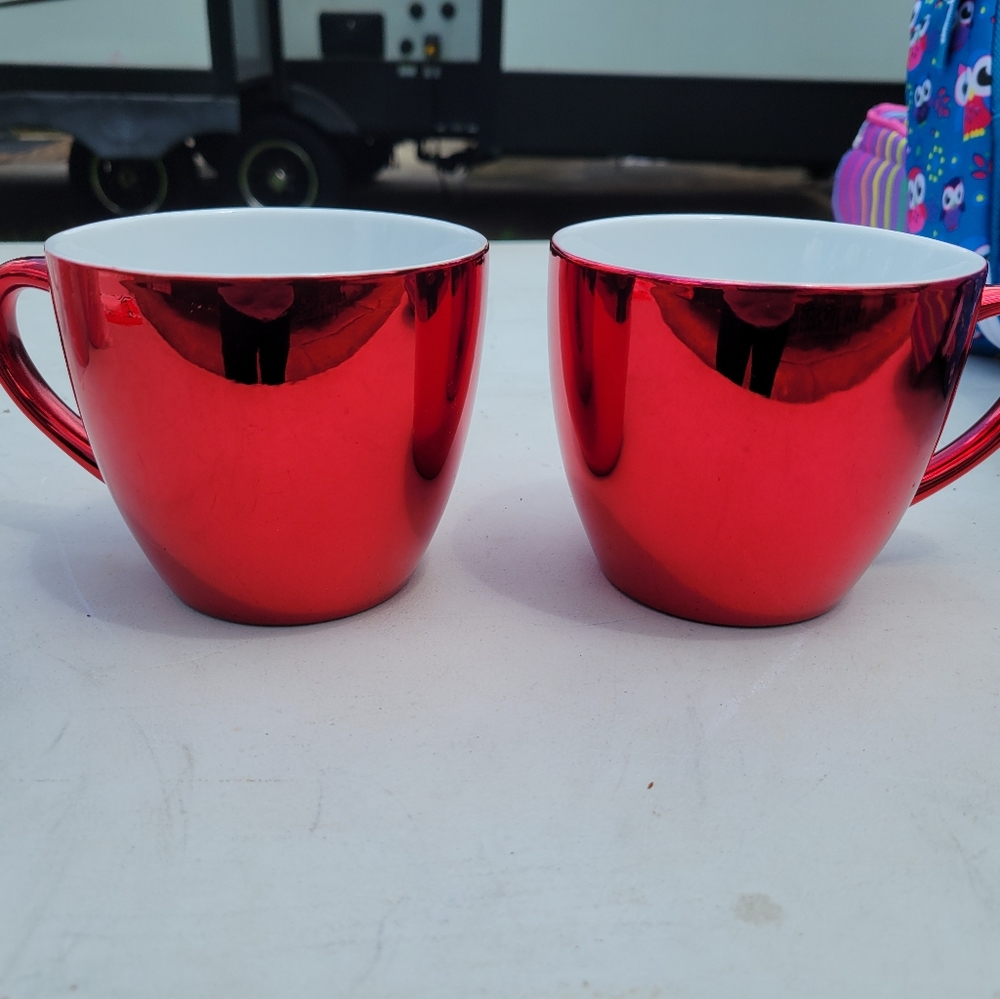 Starbucks Red Metallic Mug Set